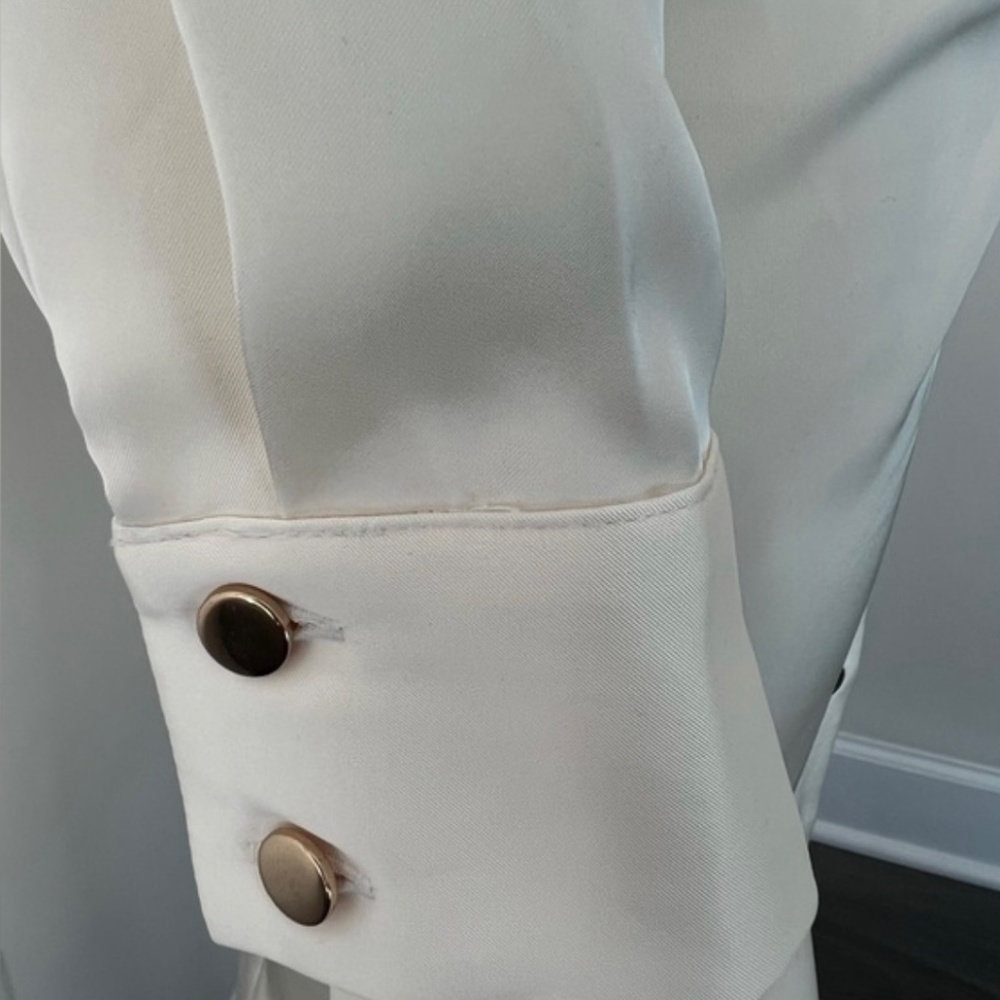 Zara Cream Satin Shirt Dress - Gem
